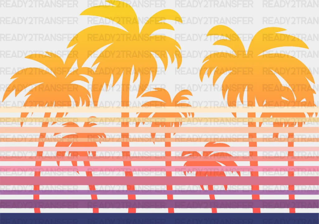 Retro Palms Summer Dtf Transfer