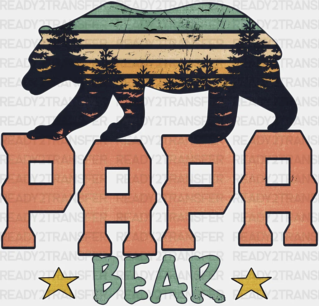 Retro Papa Bear Father’s Day Dtf Transfer