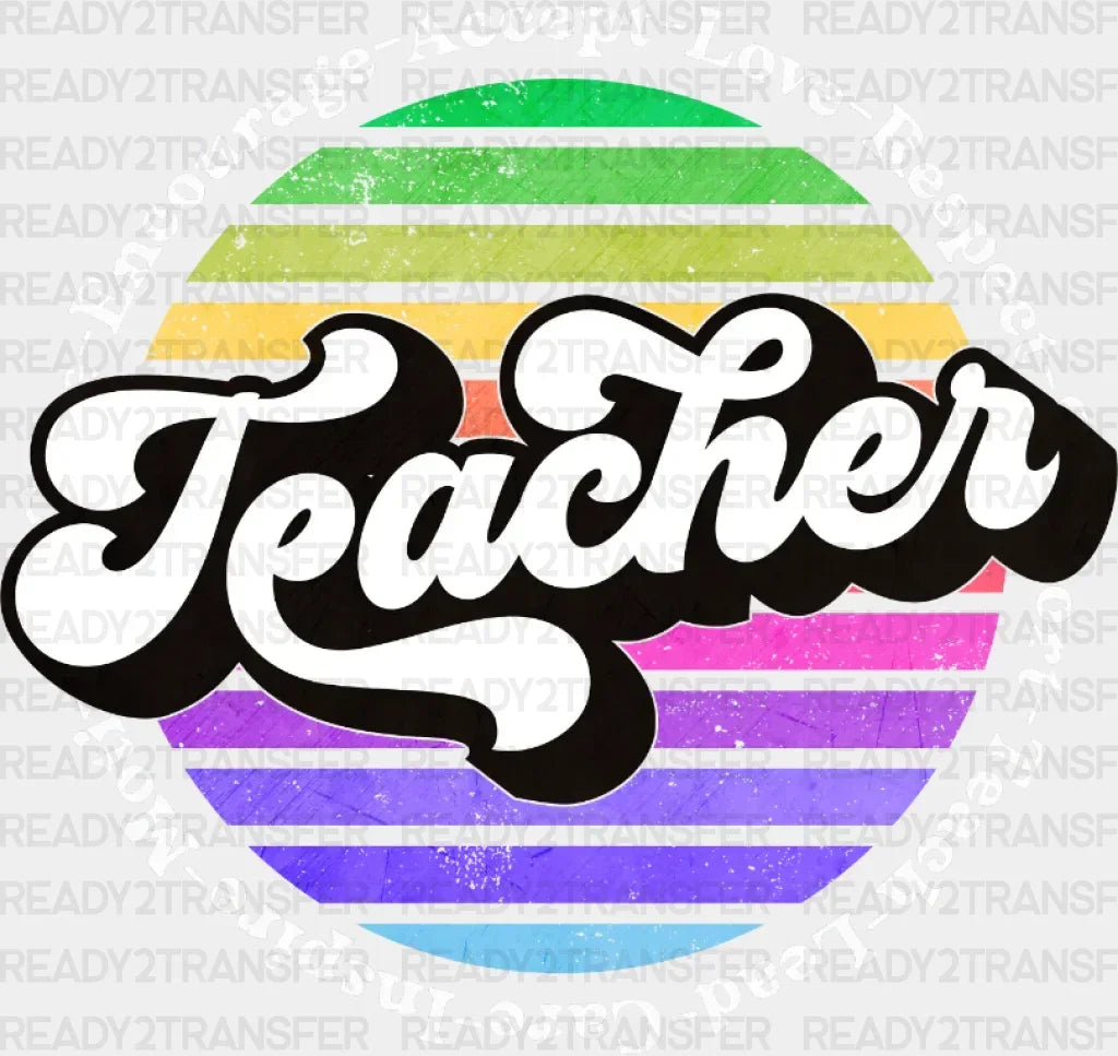 Retro Teacher Dtf Heat Transfer