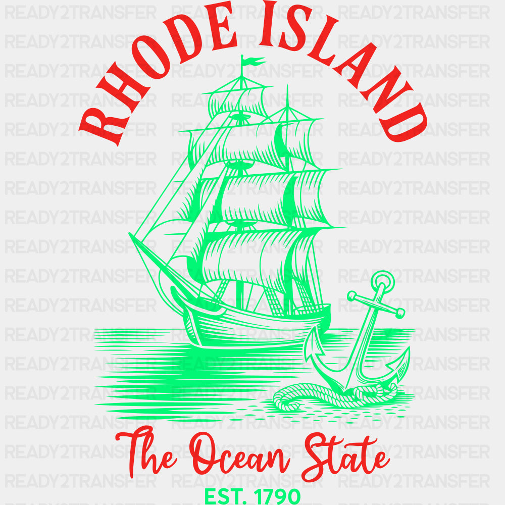 Rhode Island The Ocean State - States & Cities DTF Transfer ready2transfer
