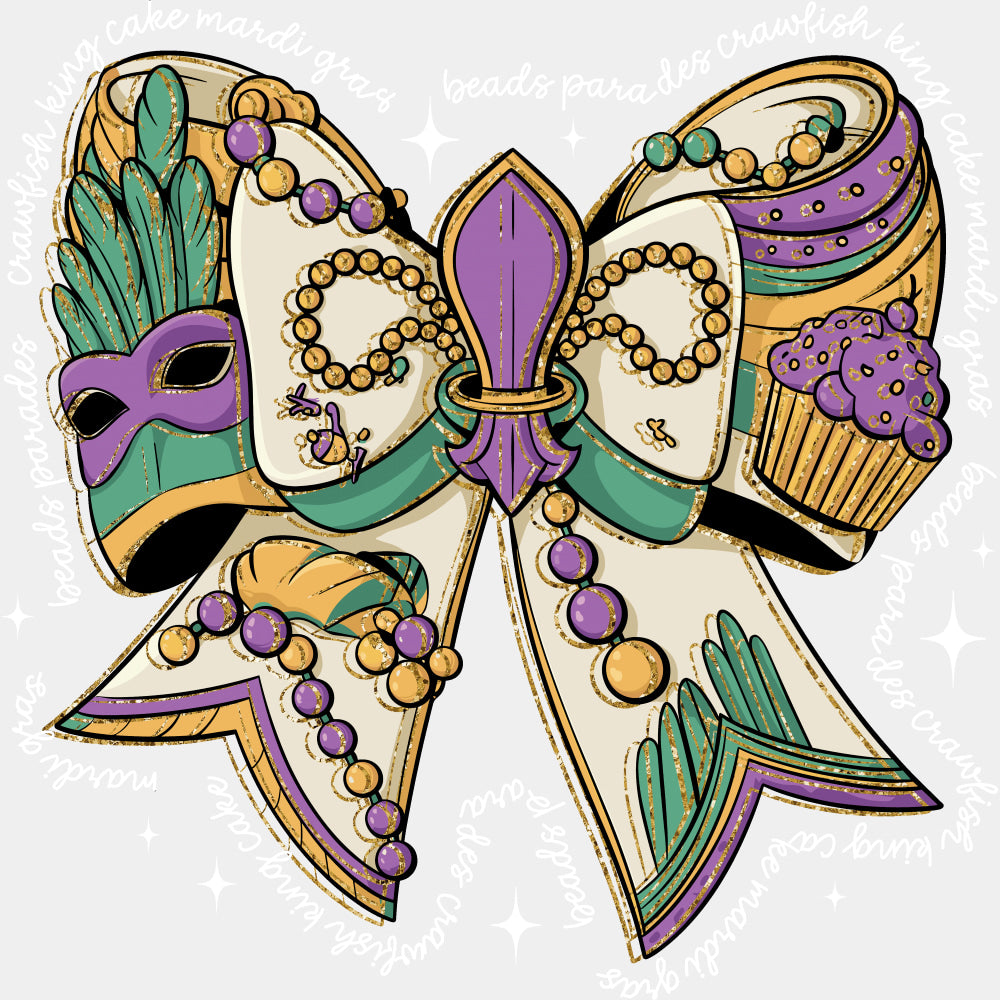 Ribbon Art - Mardi Gras DTF Transfers ready2transfer Light Color Design (See Imaging)