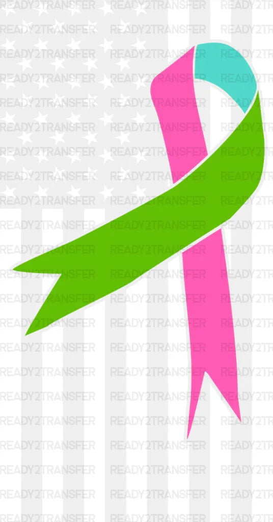Ribbon Usa Flag Design - Metastatic Breast Cancer Dtf Transfer Adult Unisex S & M (10’’) /