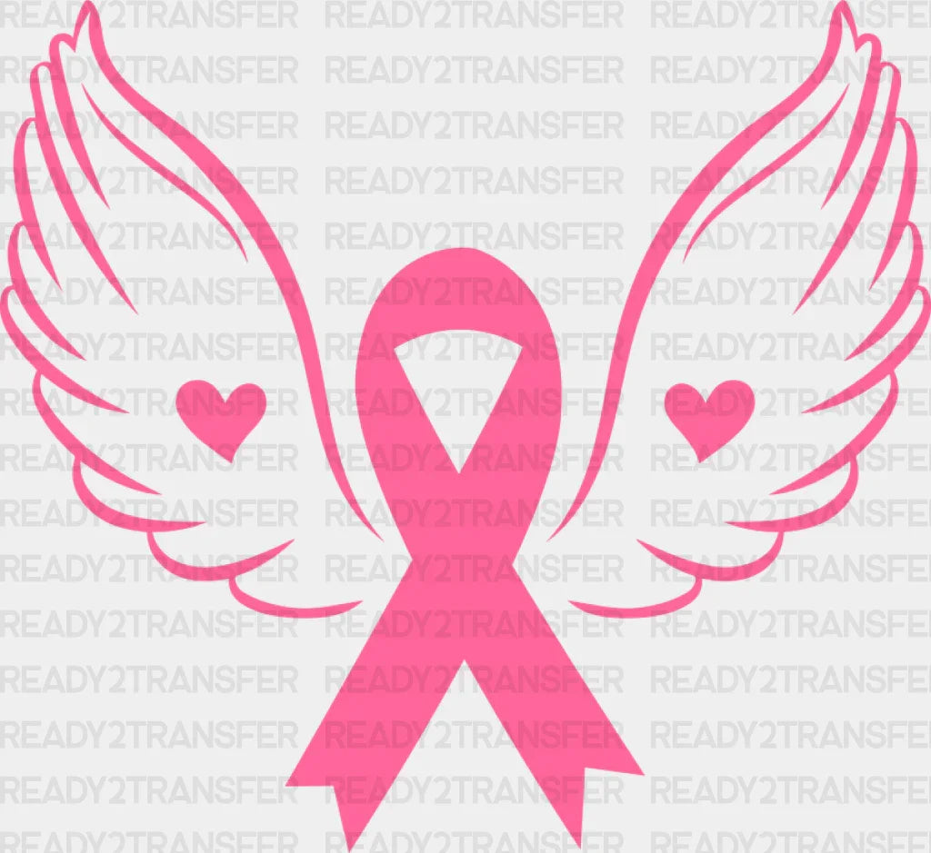 Ribbon With Wings - Cancer Dtf Transfer