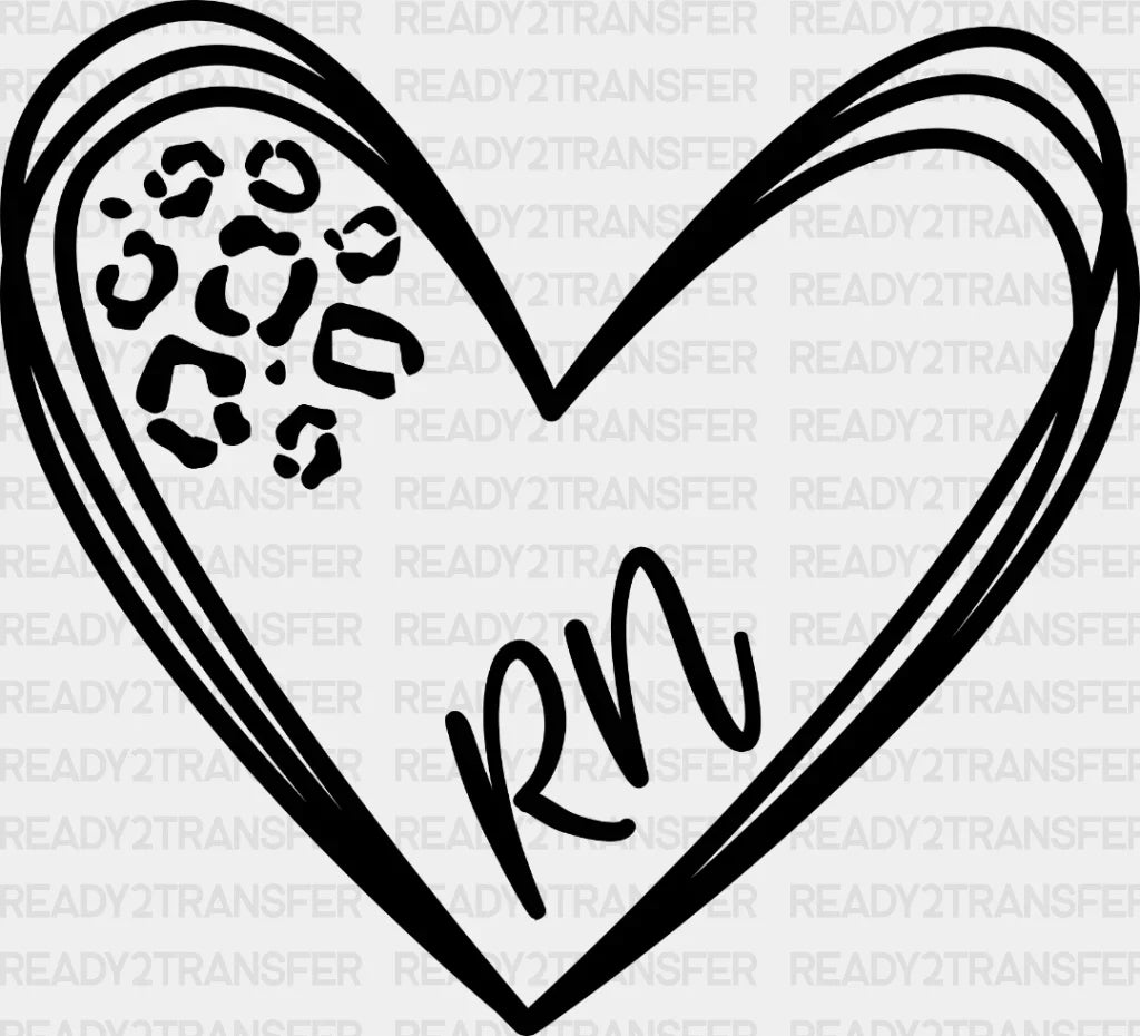 RN Heart DTF Transfer ready2transfer
