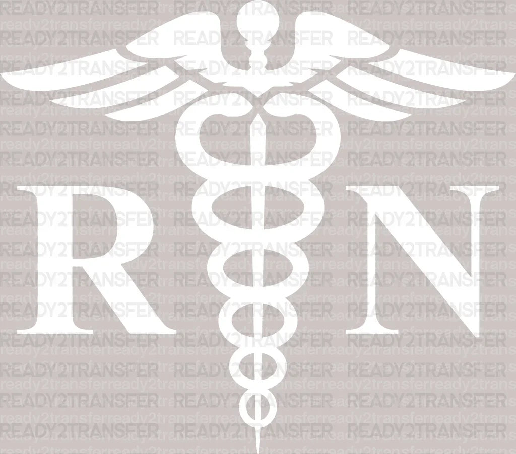 RN Nurse DTF Heat Transfer, Nurse Design, Healthcare Workers DTF ready2transfer White