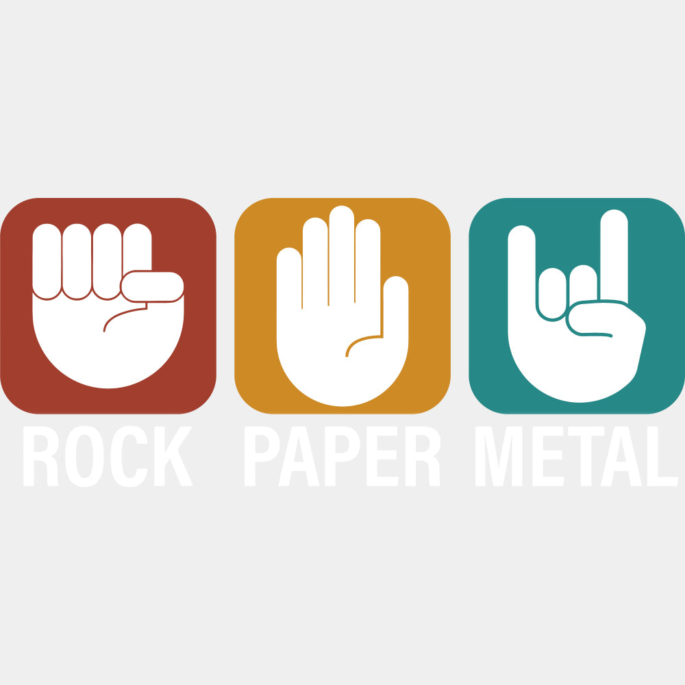 Rock Paper Metal - Music DTF Transfers ready2transfer Light Color Design (See Imaging)