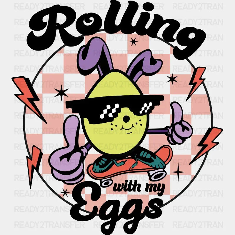 Rolling Eggs Easter Dtf Heat Transfer Design