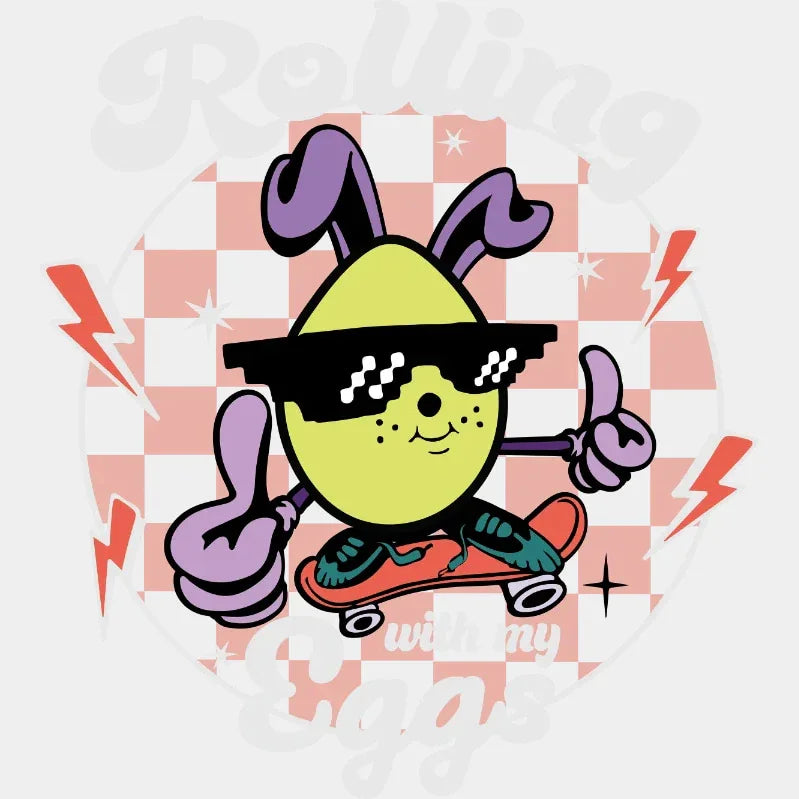 Rolling Eggs Easter Dtf Heat Transfer Design