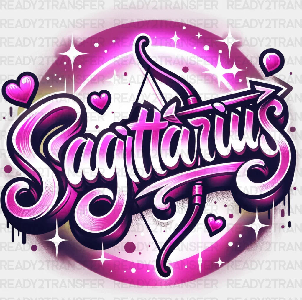 Sagittarius Blue And Pink - Zodiacs & Horoscopes Dtf Transfer Adult Unisex S M (10’’) / Color