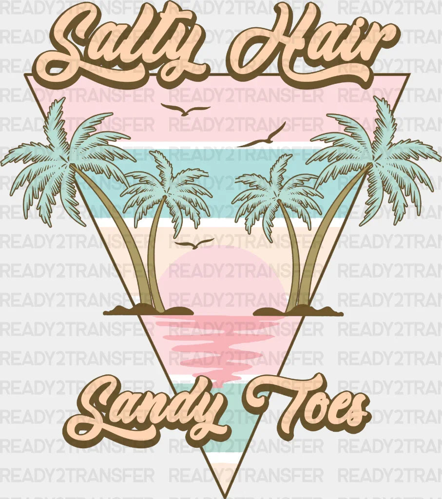 Salty Hair Sandy Toes - Summer Dtf Heat Transfer