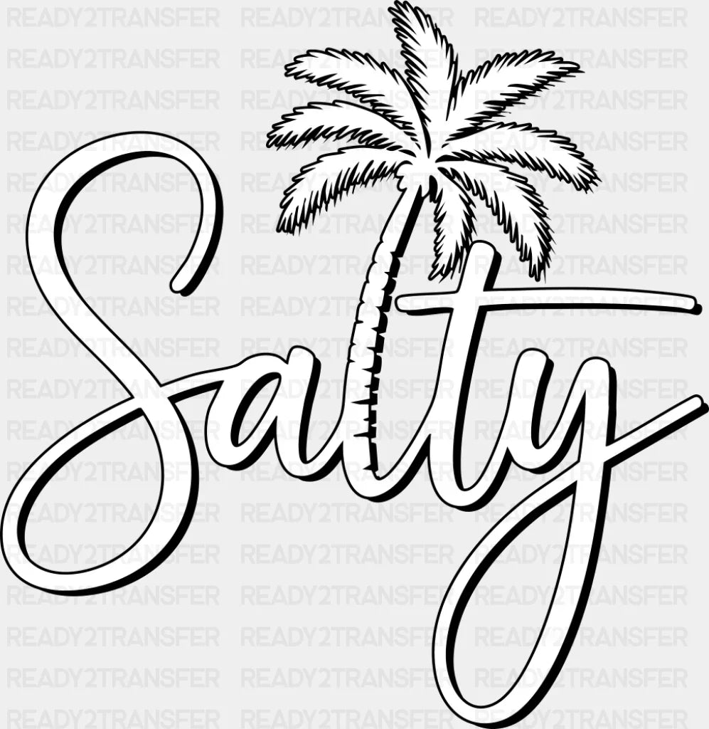 Salty Summer Palm Tree - Summer DTF Transfer