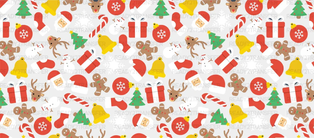 Santa Reindeer Gift Design - Christmas Cup Wrap Uv Sticker Permanent Dtf Decal