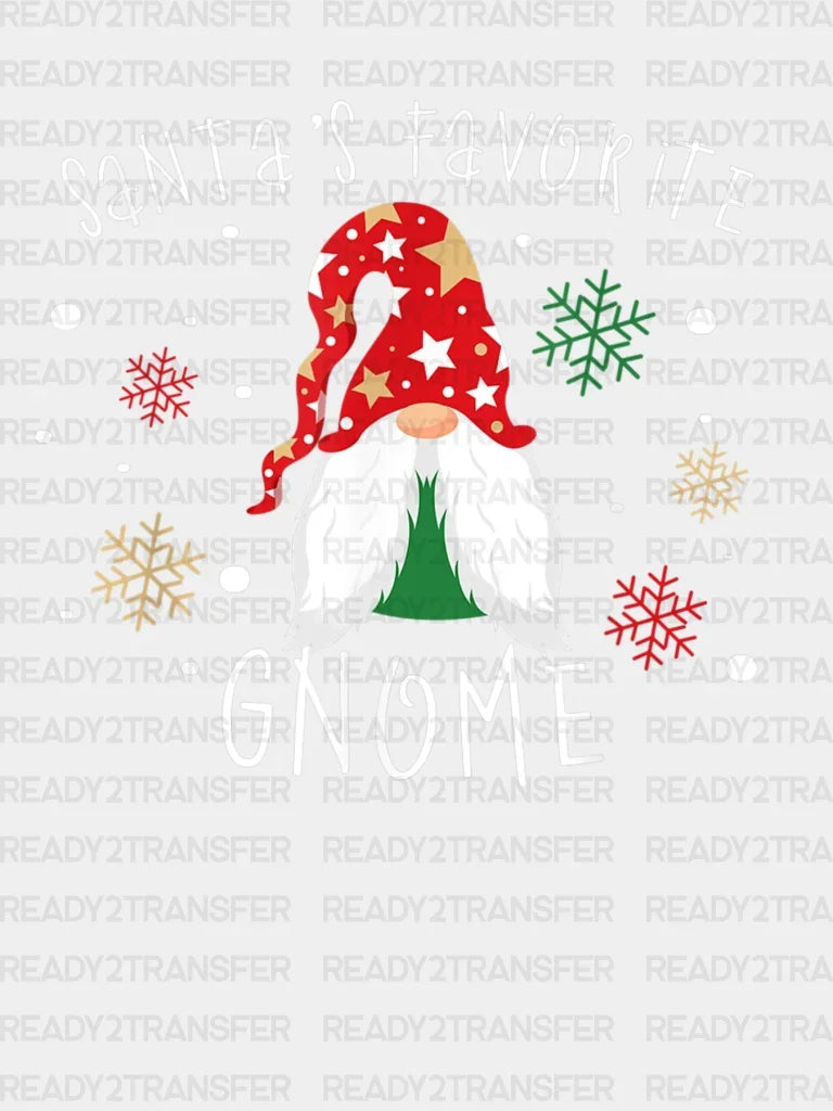 Santas Favorite Gnome DTF Transfer ready2transfer White