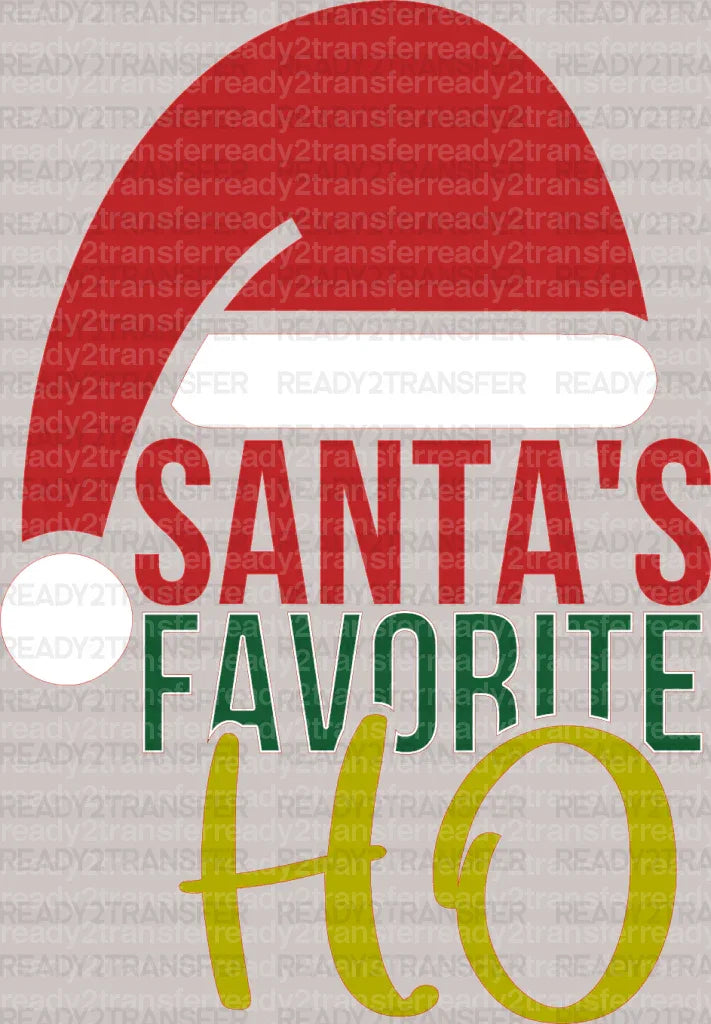 Santas Favorite Ho Hat DTF Transfer ready2transfer Lined