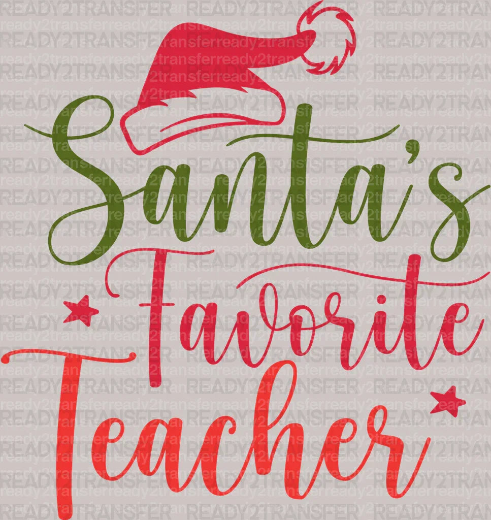 Santa's Favorite Teacher DTF Transfer ready2transfer