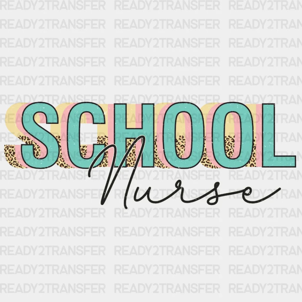 School Nurse Colorful Dtf Transfer