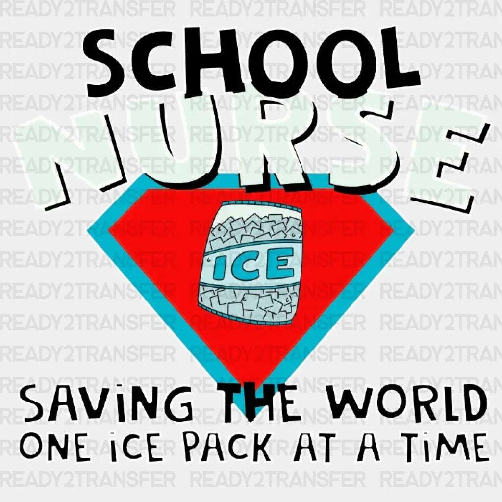 School Nurse Dtf Heat Transfer Design Healthcare Workers