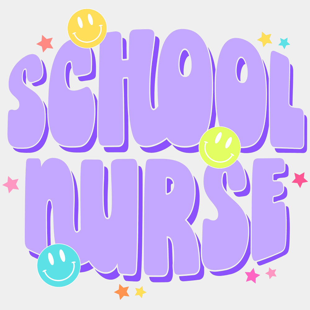 School Nurse Purple - School Nurse DTF Transfers ready2transfer Light Color Design (See Imaging)