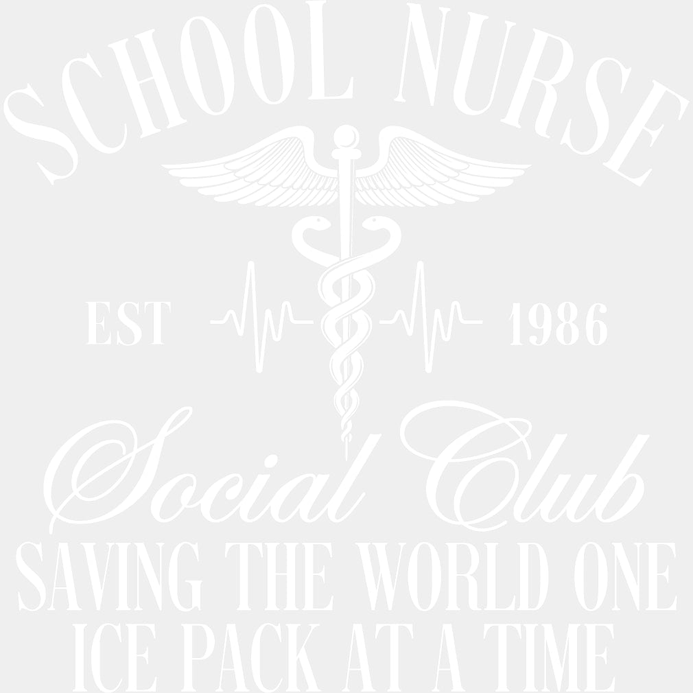 School Nurse Social Club - School Nurse DTF Transfers ready2transfer Light Color Design (See Imaging)