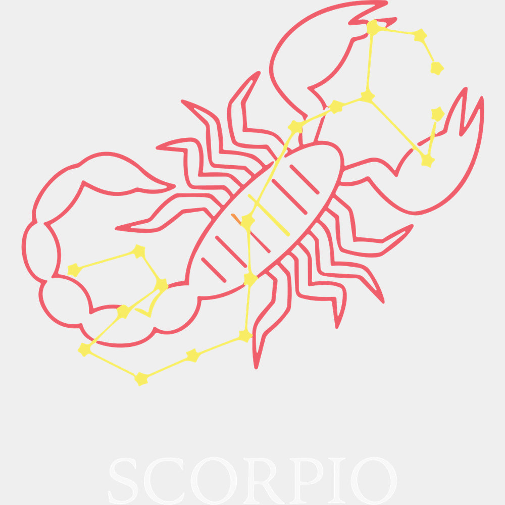 Scorpio Pink Constellation - Zodiacs & Horoscopes DTF Transfers - Adult Unisex - S & M (10’’) / Light Color Design (See
