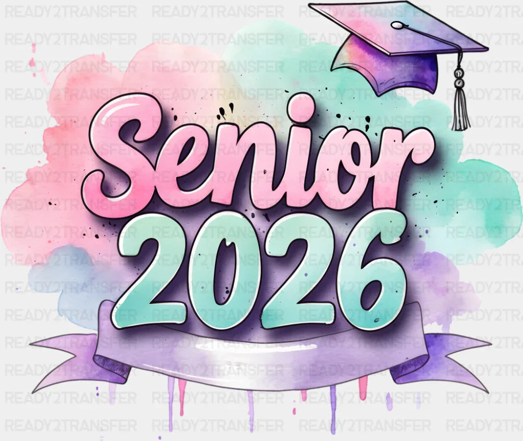 Senior 2026 Pastel Cloud - Graduation DTF Transfer
