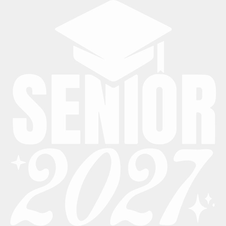 Senior 2027 B&W - Senior DTF Transfers - Adult Unisex - S & M (10’’) / Light Color Design (See Imaging)