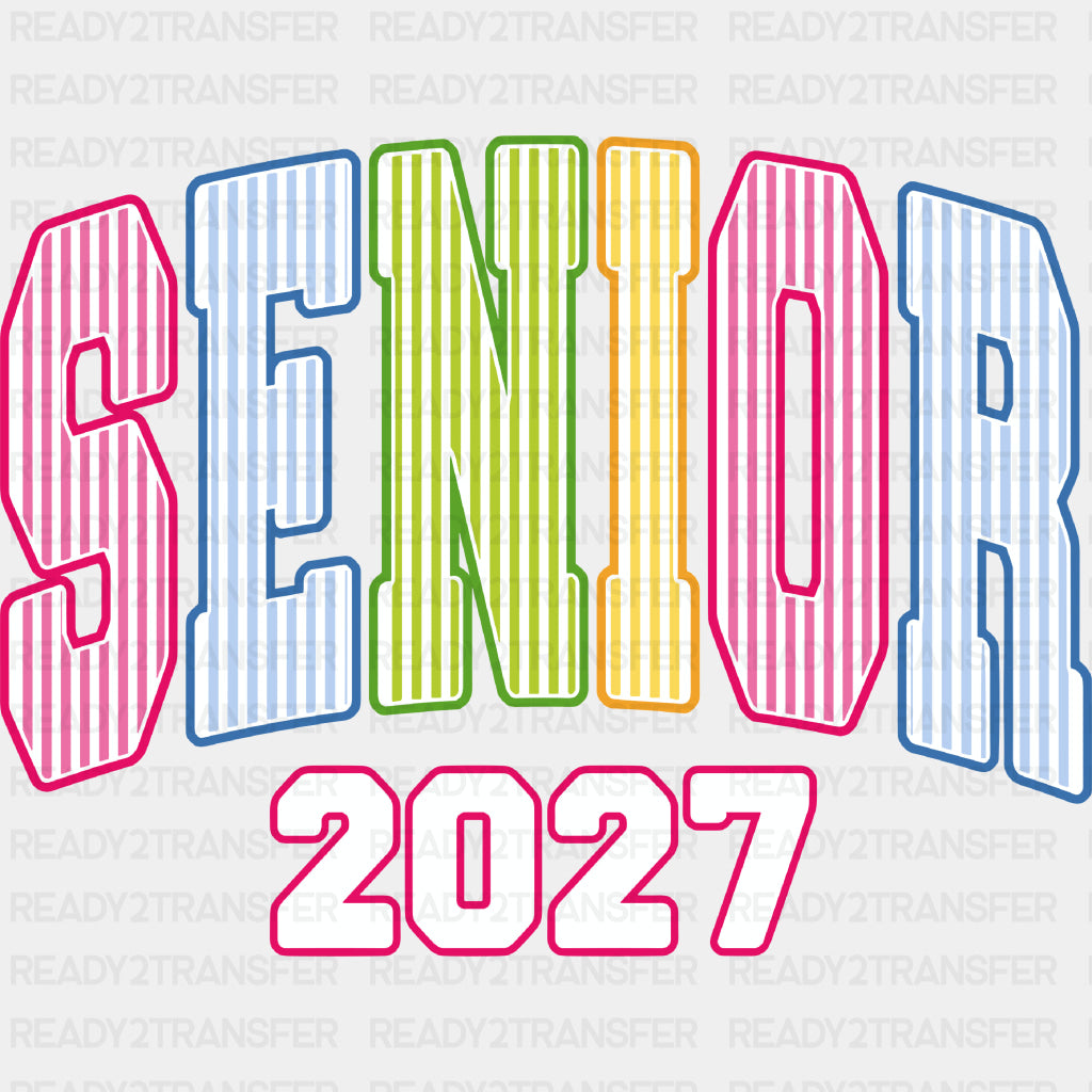 Senior 2027 Colorful Stripes - Senior DTF Transfers