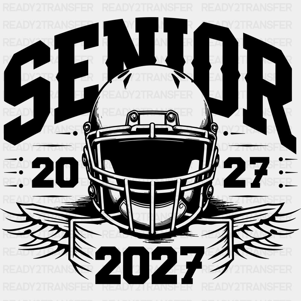 Senior 2027 Football - Senior DTF Transfers - Adult Unisex - S & M (10’’) / Dark Color Design (See Imaging)