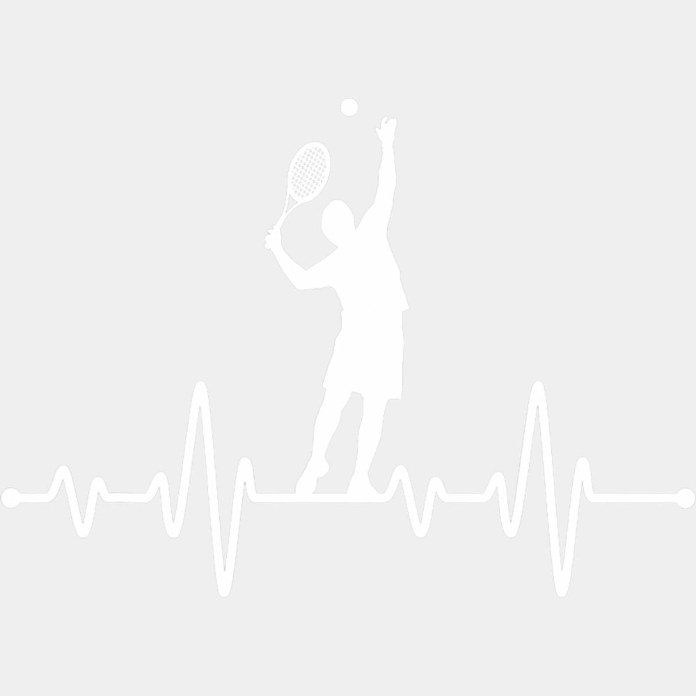 Serving, EKG Line - Tennis DTF Transfers ready2transfer Light Color Design (See Imaging)