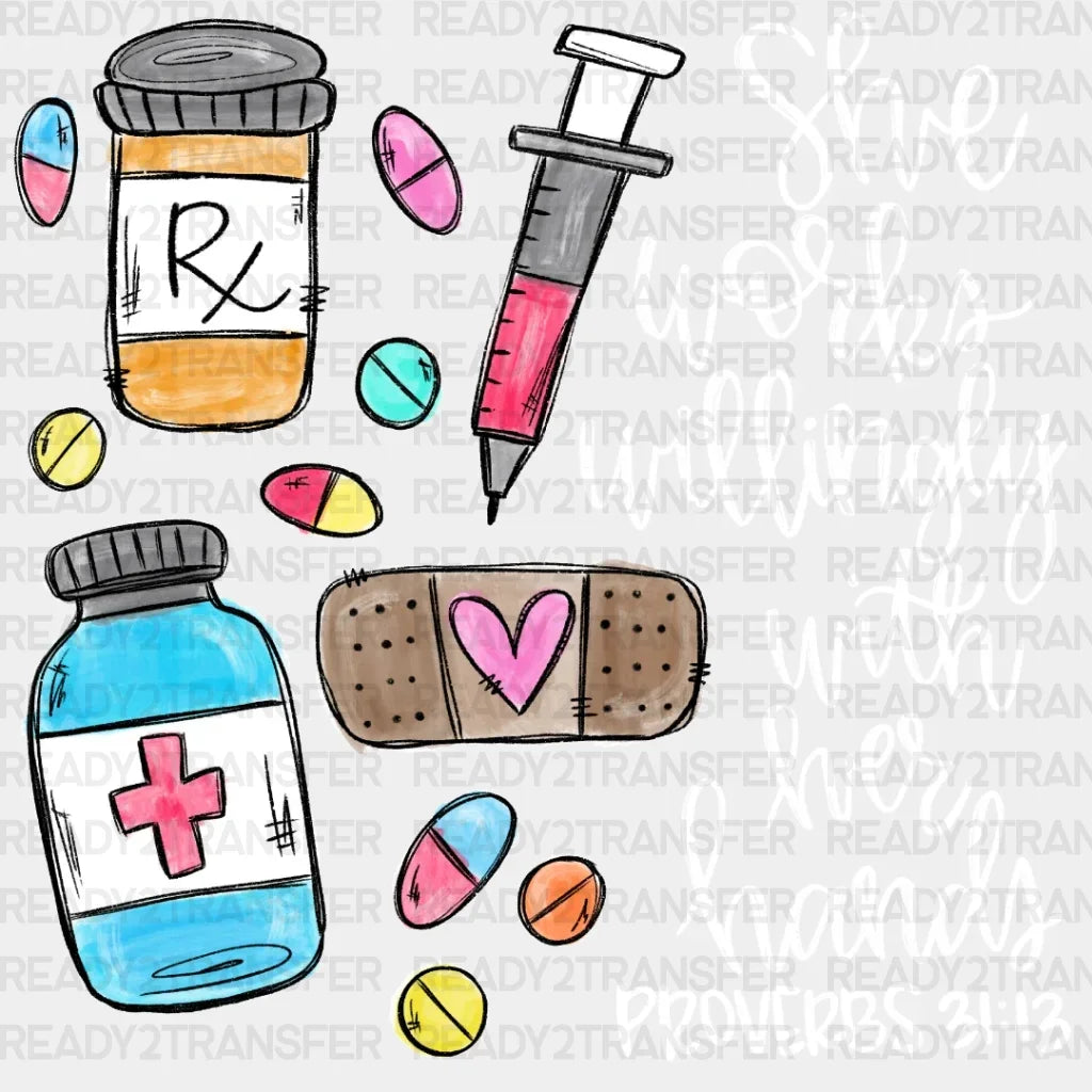 She Works Willingly With Her Hands Dtf Heat Transfer Nurse Design Healthcare Workers