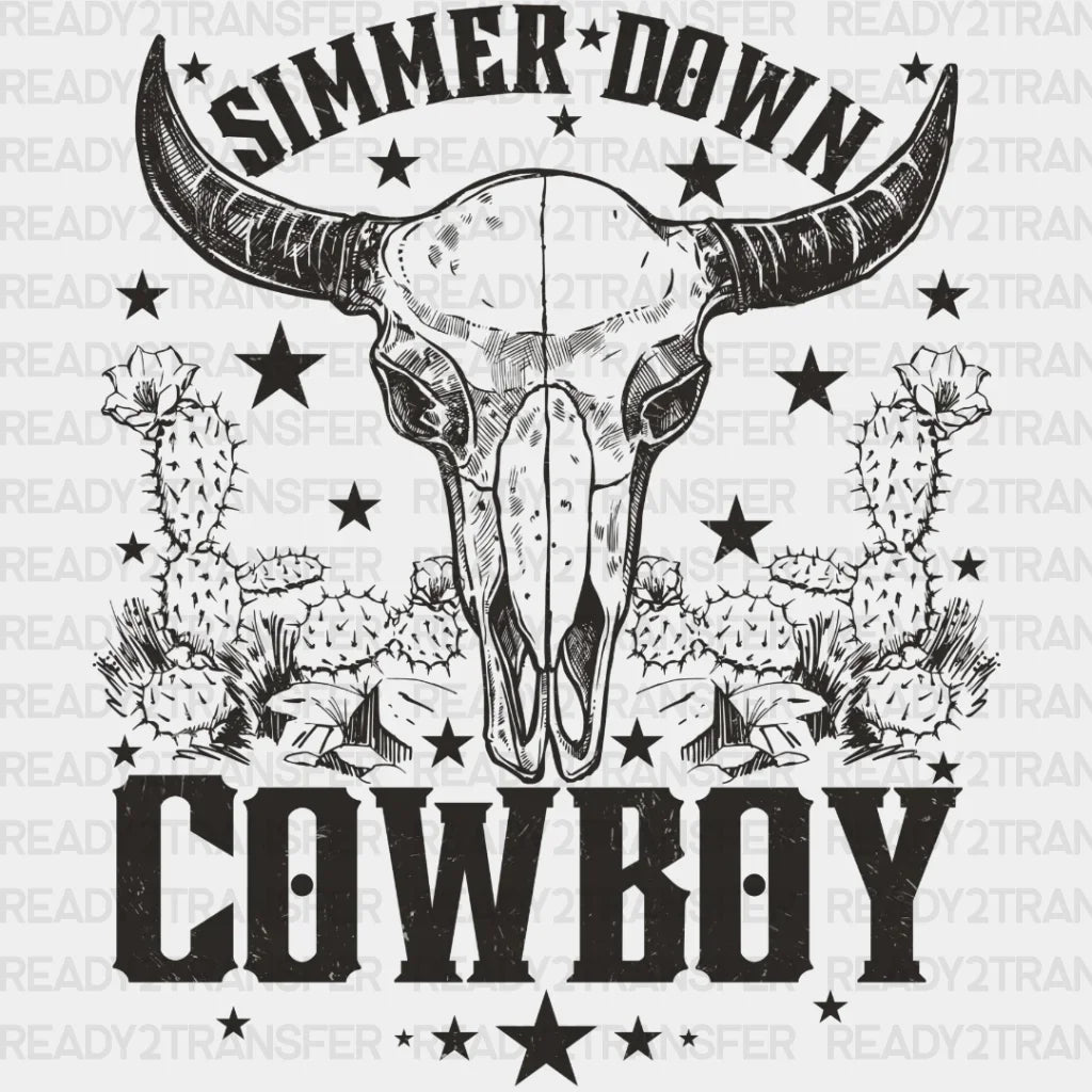 Simmer Down Cowboy Dtf Transfer