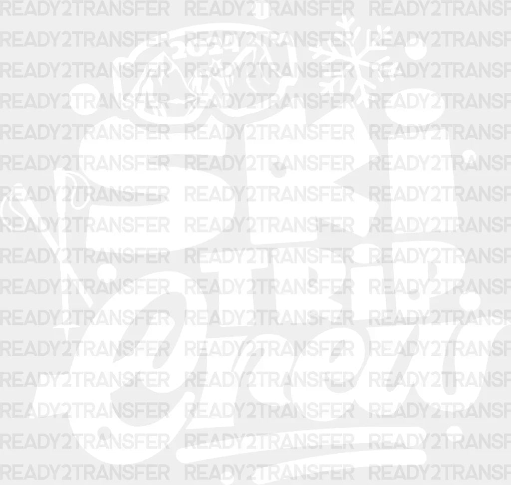 Ski Trip Crew - Skiing Dtf Heat Transfer Adult Unisex S & M (10’’) / White