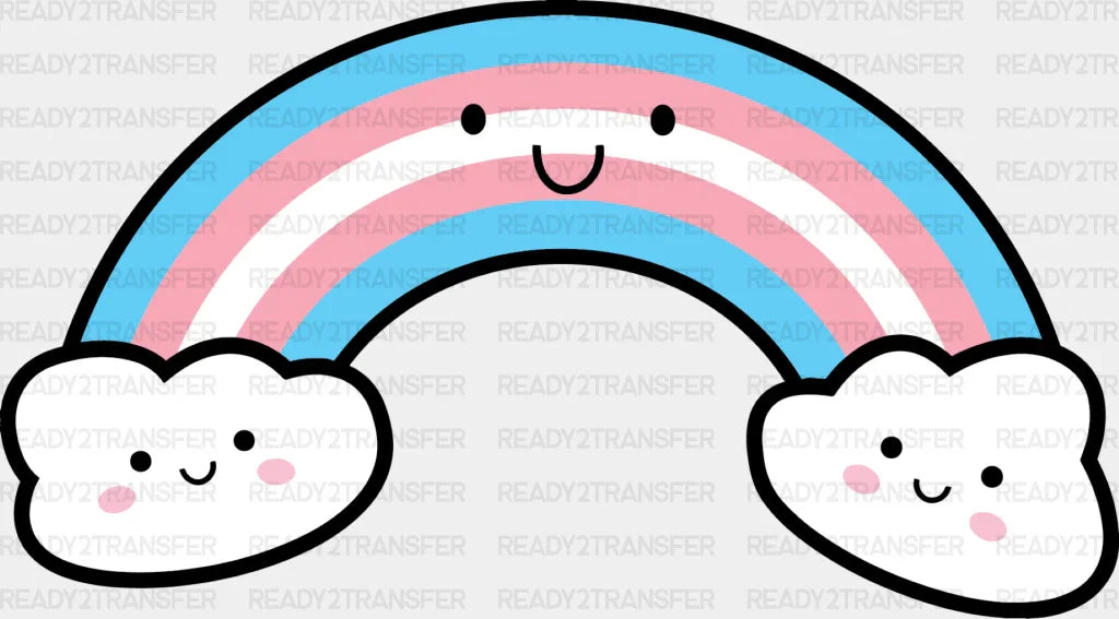 Smiley Rainbow Design - Transsexual Iron On Dtf Transfer