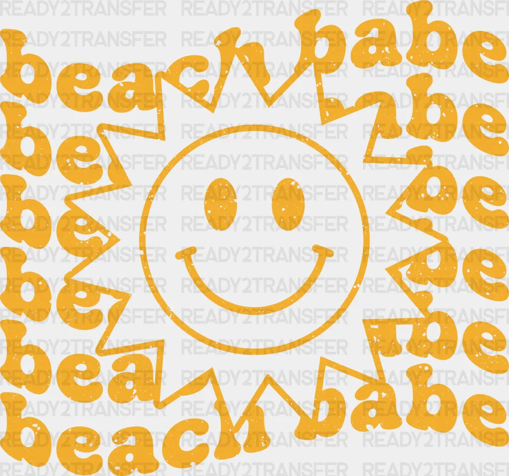 Smiley Sun Beach Babe Summer Dtf Transfer
