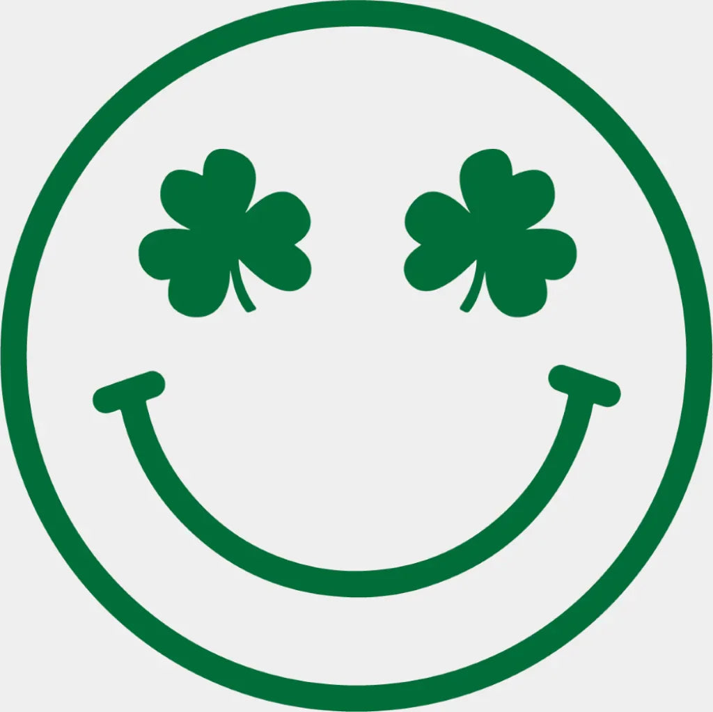 Smileys Black Green White - St. Patrick’s Day DTF Transfer Adult Unisex - S & M (10’’) / Green Color Design (See