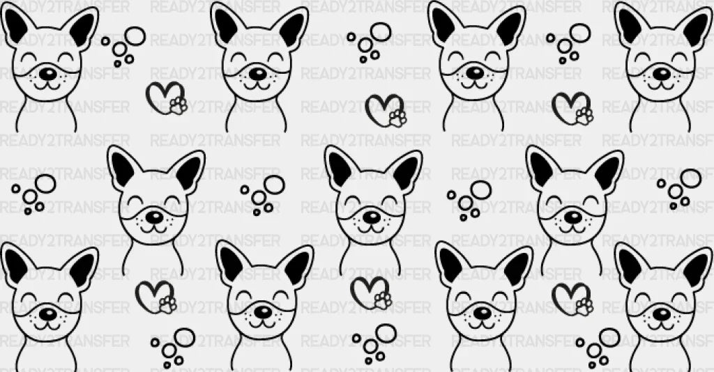 Smiling Dog Heart Design - Pets Cup Wrap Uv Sticker Permanent Dtf Decal