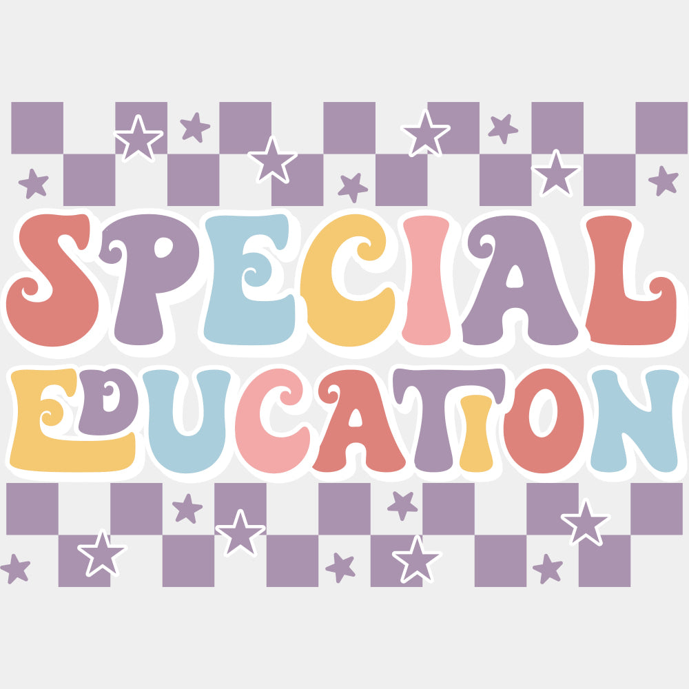 Special Education Purple Checkered Design - Special ED DTF Transfers ready2transfer Light Color Design (See Imaging)