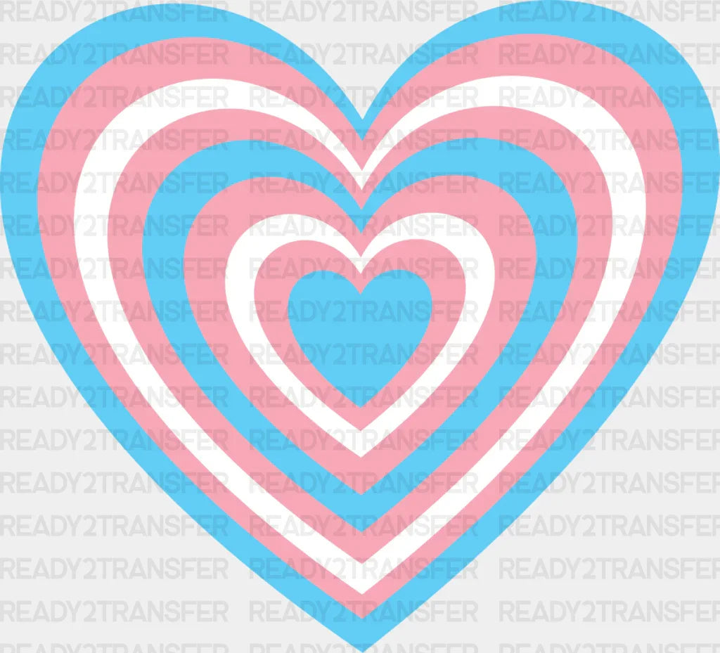 Spiral Heart Shape Design - Transsexual Iron On Dtf Transfer