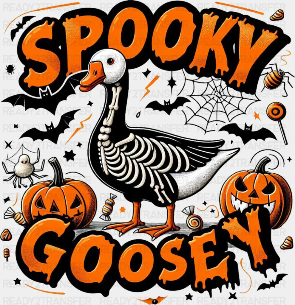 Spooky Goosey Orange Design - Halloween DTF Transfer ready2transfer