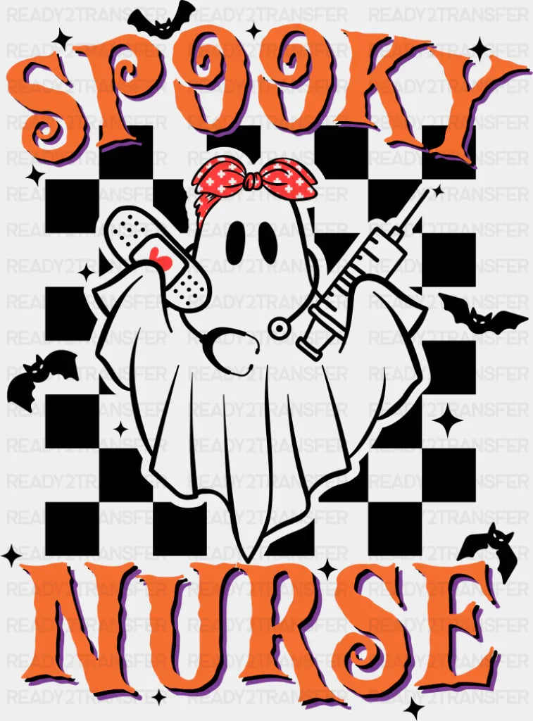 Spooky Nurse - Halloween DTF Transfer Adult Unisex - S & M (10’’) / Dark Color Design (See Imaging)