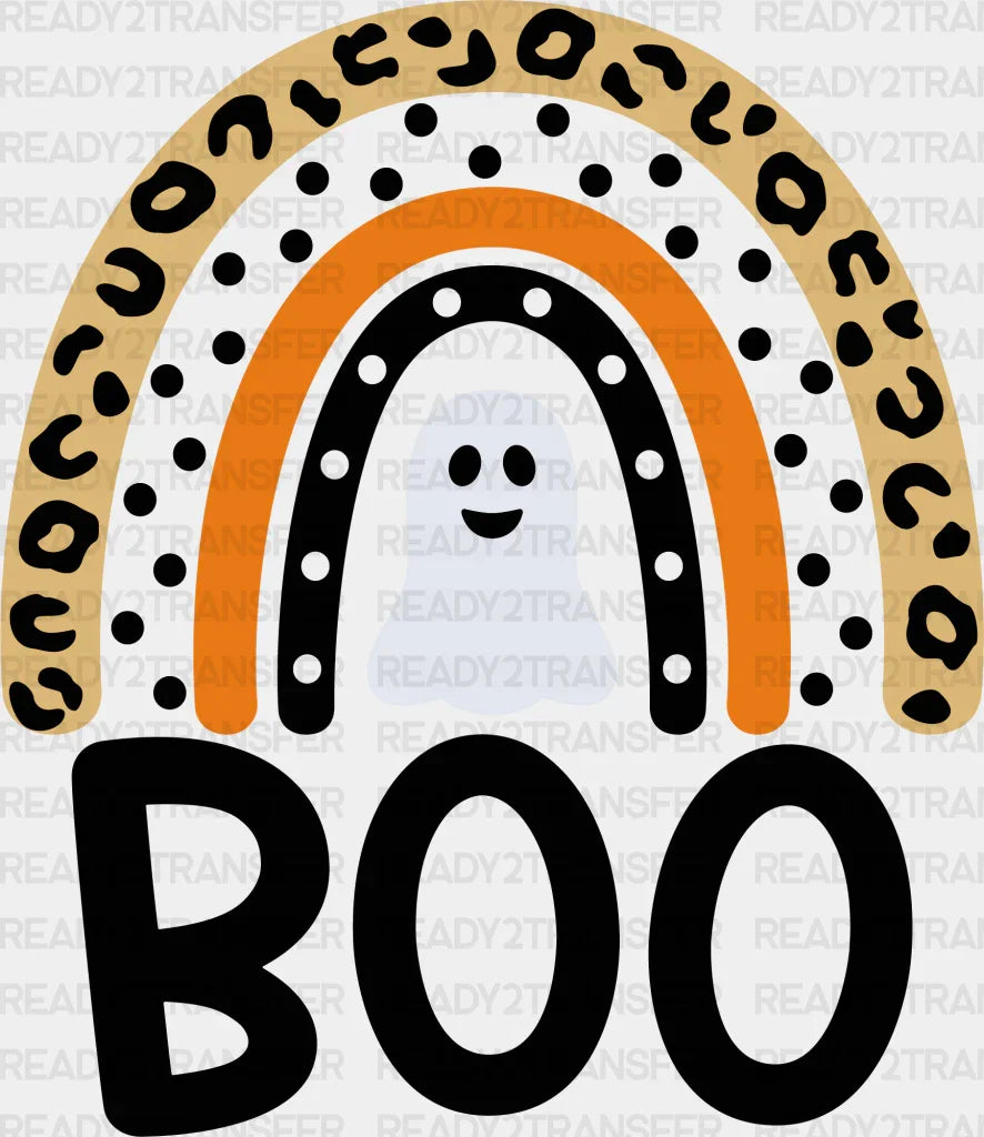 Spotted Ghost Leopard Boo Dtf Transfer Adult Unisex - S & M (10’’) / Black