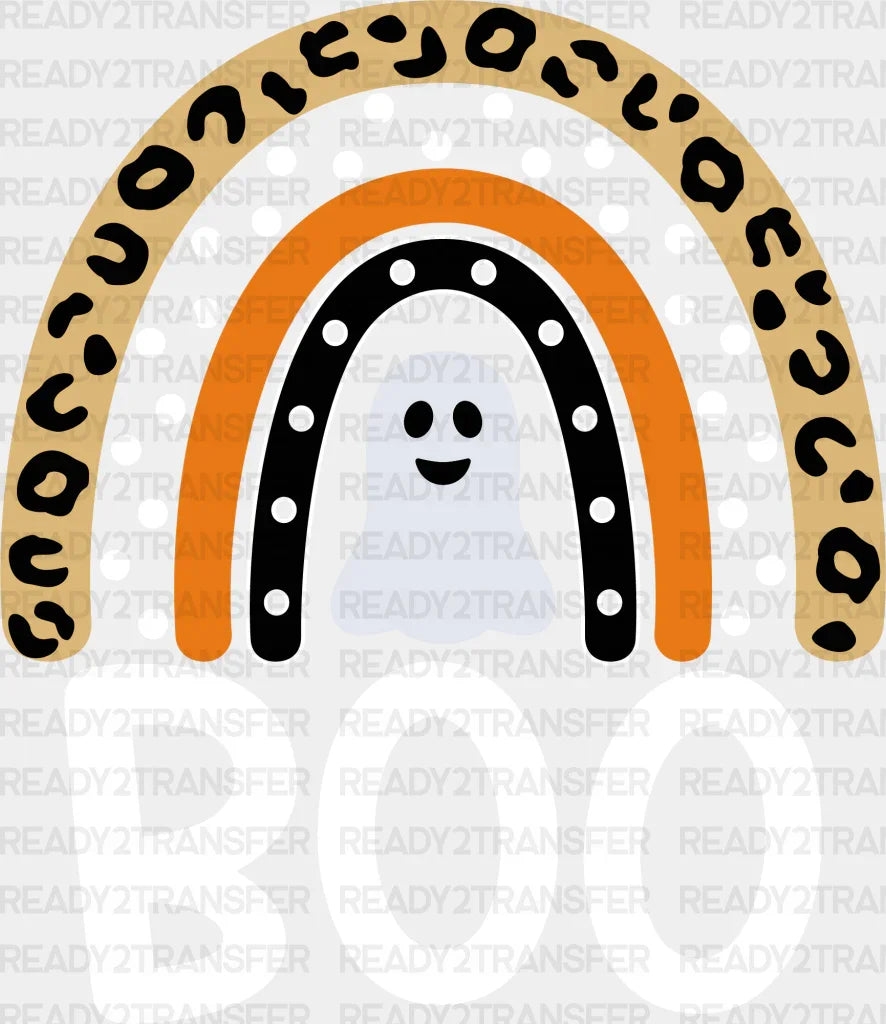 Spotted Ghost Leopard Boo Dtf Transfer Adult Unisex - S & M (10’’) / White