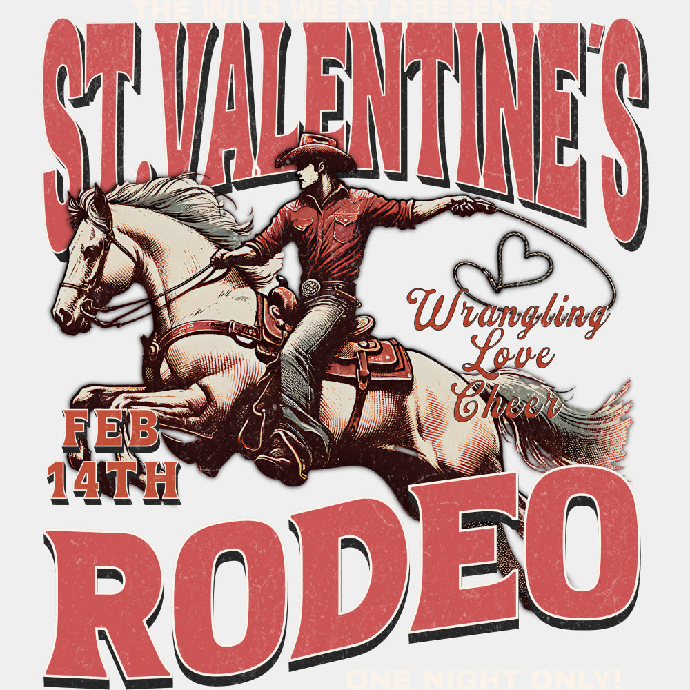 St. Valentine's Rodeo - Valentine's Day DTF Transfers ready2transfer Light Color Design (See Imaging)