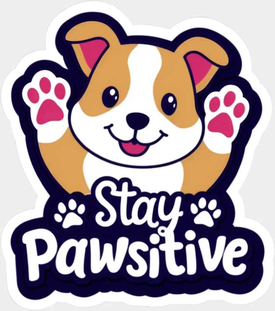 Stay Pawsitive - Minimal UV Sticker Permanent UV DTF Decal ready2transfer Light Color Design (See Imaging)