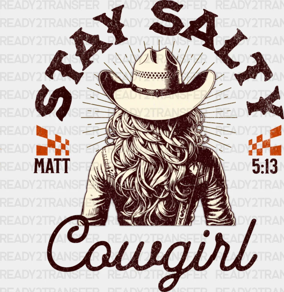 Stay Salty Cowgirl Matt 5:13 - Dtf Transfer Adult Unisex S & M (10’’) / Dark Color Design (See