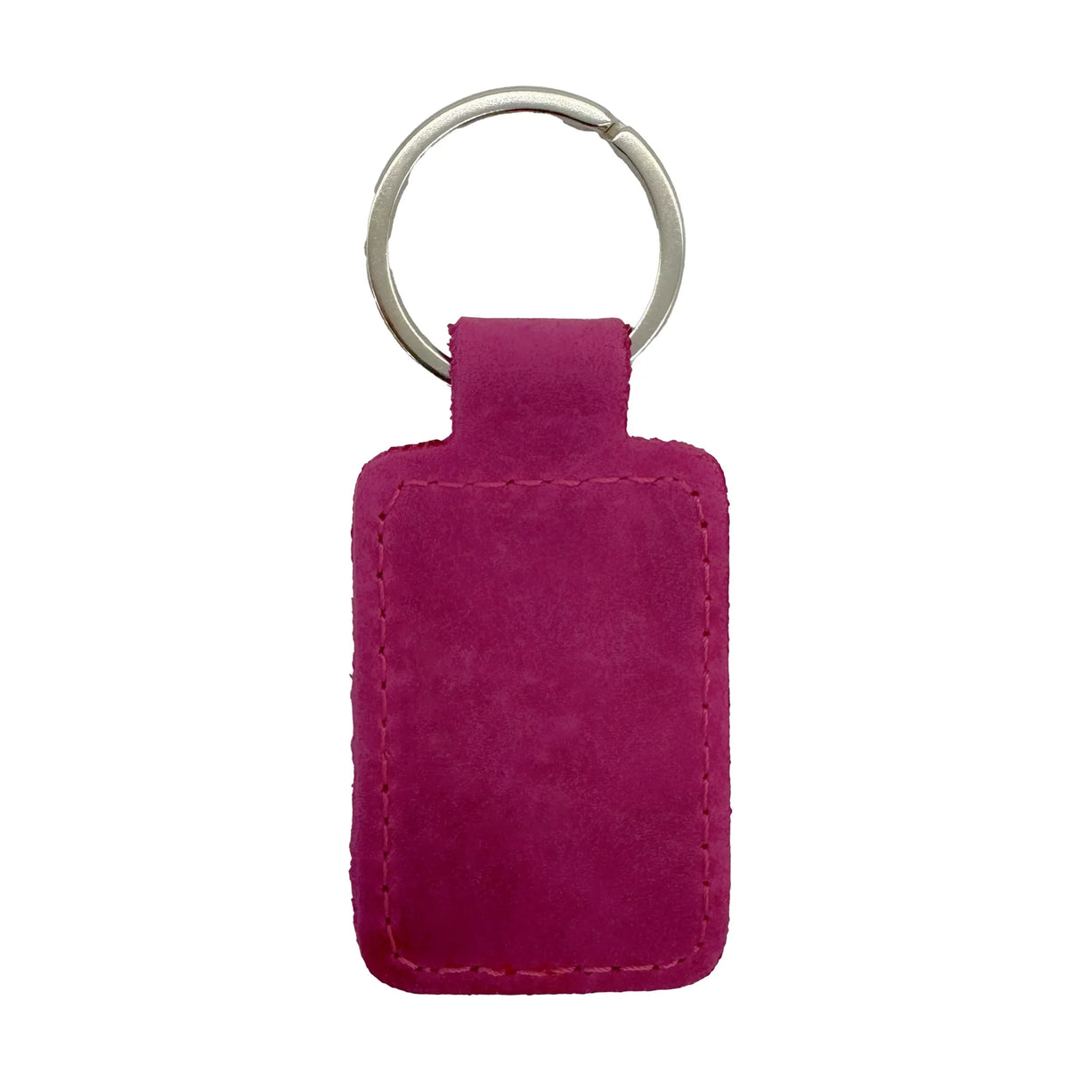 Custom Engraved Leather Keychain – Square