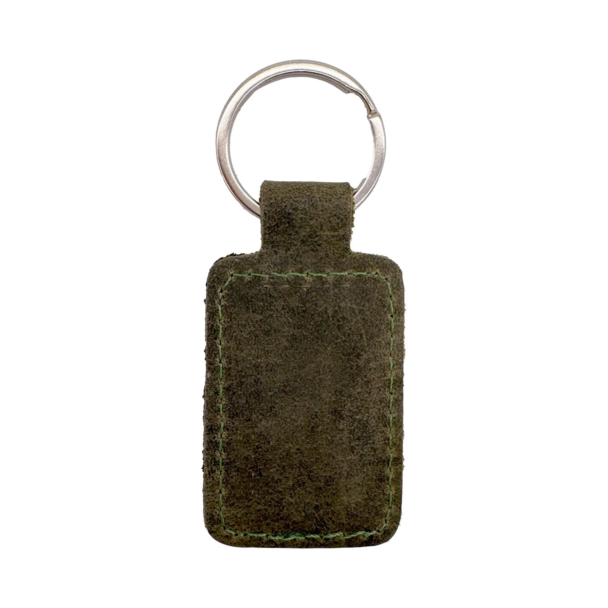 Custom Engraved Leather Keychain – Square