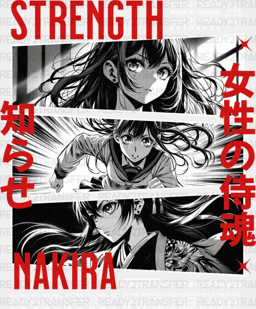 Strength Nakira - Anime Dtf Heat Transfer Success Adult Unisex S & M (10’’) / Light Color