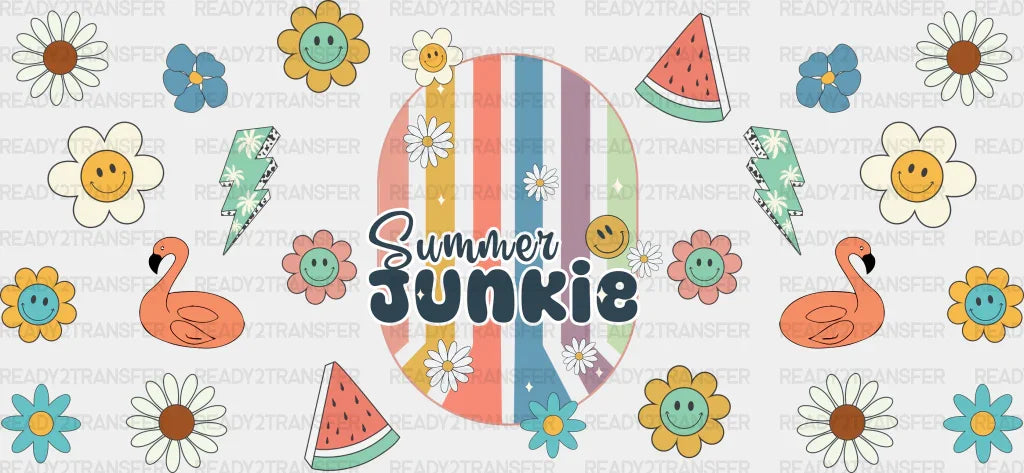 Summer Junkie - Cup Wrap Uv Sticker Permanent Dtf Decal