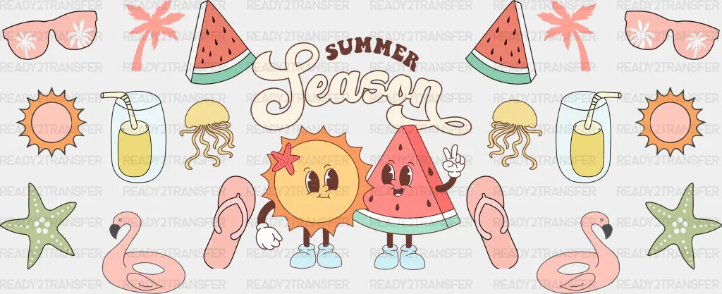 Summer Season Watermelon - Cup Wrap Uv Sticker Permanent Dtf Decal